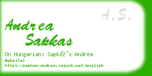 andrea sapkas business card